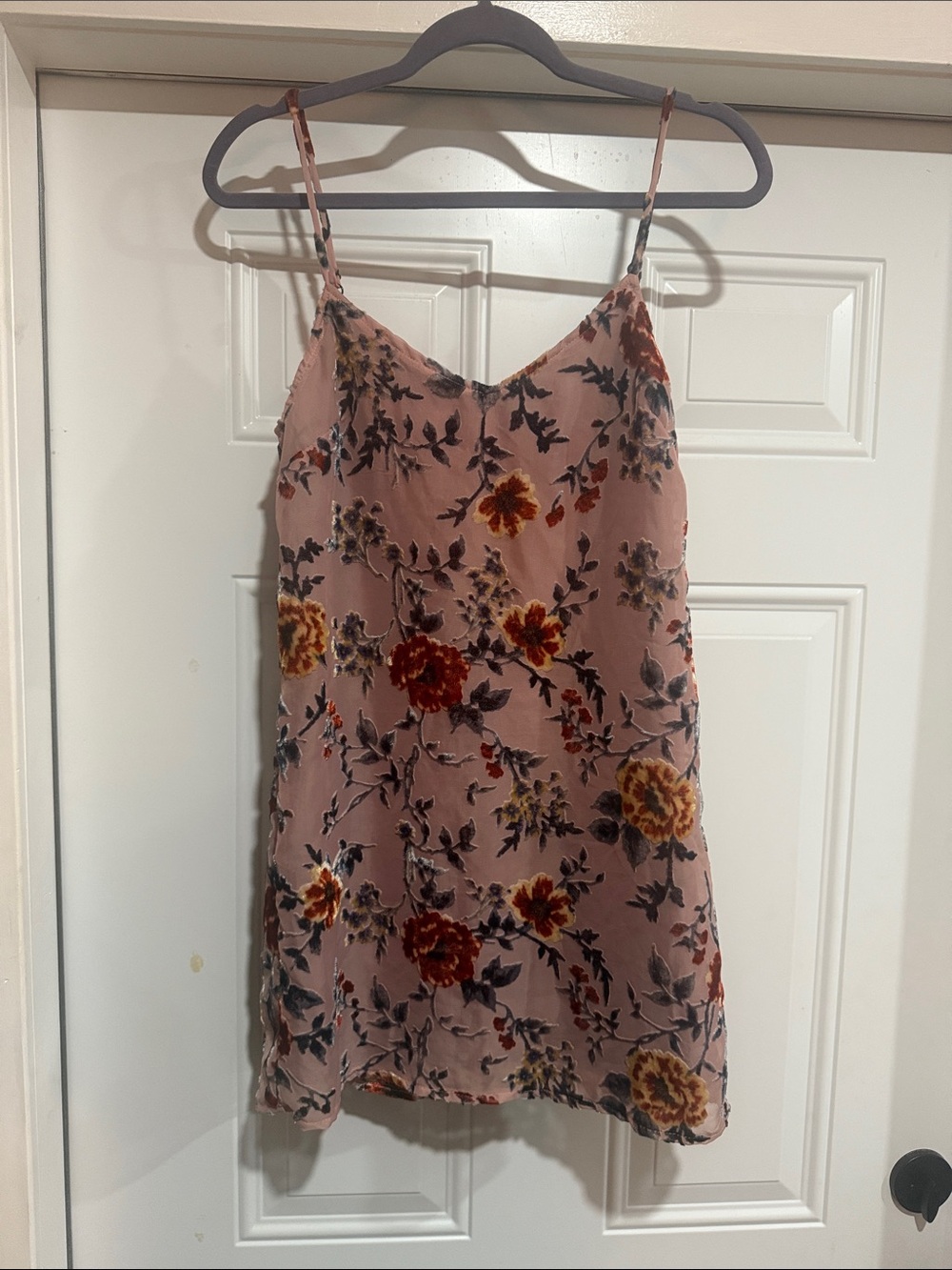 Pink Floral Slip dress with Adjustable Straps xs